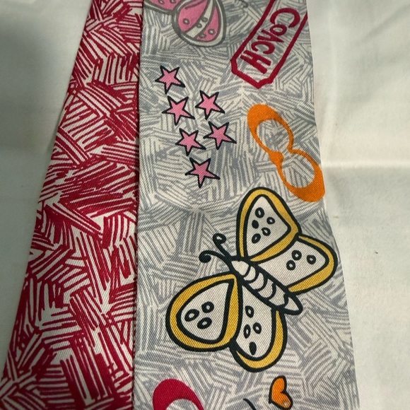 Coach Poppy (Hair or Bag scarf) very Rare Colorful Graphic ? Silk Scarf! ? main image 9